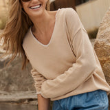Ascot Stitch Sweater - Cream