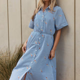 Shelley Shirt Dress - Rose Stripe