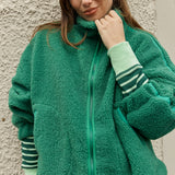 Aubrey Fleece Jacket - Green/Dark Green