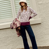 Maisie Sweater Wine Petal Jacquard