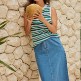 Solange Midi Denim Skirt - Medium Wash