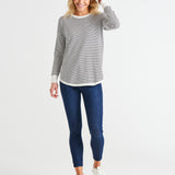 Sophie Knit Jumper - White/Black Stripe