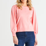 Charlotte Balloon Sleeve Knit Jumper - Pretty Pink