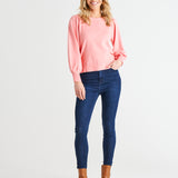 Charlotte Balloon Sleeve Knit Jumper - Pretty Pink