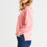Charlotte Balloon Sleeve Knit Jumper - Pretty Pink