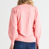 Charlotte Balloon Sleeve Knit Jumper - Pretty Pink