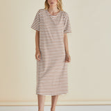 Bronte Dress - Beige Stripe
