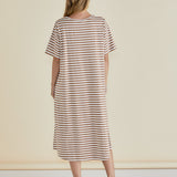 Bronte Dress - Beige Stripe
