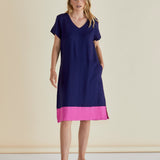 Elwood Dress - Navy/Pink