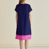 Elwood Dress - Navy/Pink