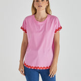 Sunny Tee - Red/Pink Ric Rac