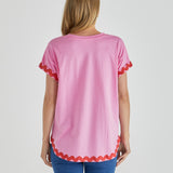 Sunny Tee - Red/Pink Ric Rac