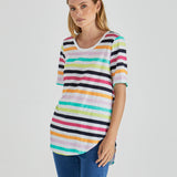 Ariana Tee - Rainbow Stripe