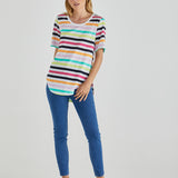 Ariana Tee - Rainbow Stripe