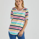 Ariana Tee - Rainbow Stripe
