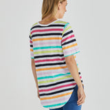 Ariana Tee - Rainbow Stripe