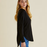 Megan Long Sleeve Top - Black