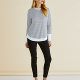 Lucy French Terry Sweat - Awning Stripe