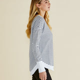 Lucy French Terry Sweat - Awning Stripe
