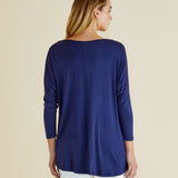 Milan 3/4 Sleeve Top - Navy