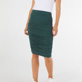 Nadia Bodycon Elastic Stretchy Pencil Skirt - Ivy Green