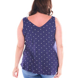 Sirena Reversible Tank - Navy Polka Dot