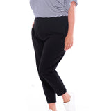 Alexia Crop High Waist Cotton Joggers - Black