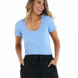 Stacey Rib Tee - Cornflower
