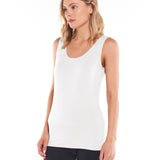 Liza Soft Draped Stretch Basic Tank - White