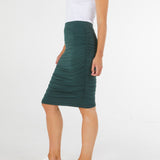 Nadia Bodycon Elastic Stretchy Pencil Skirt - Ivy Green