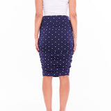 Nadia Skirt - Navy Polka Dot