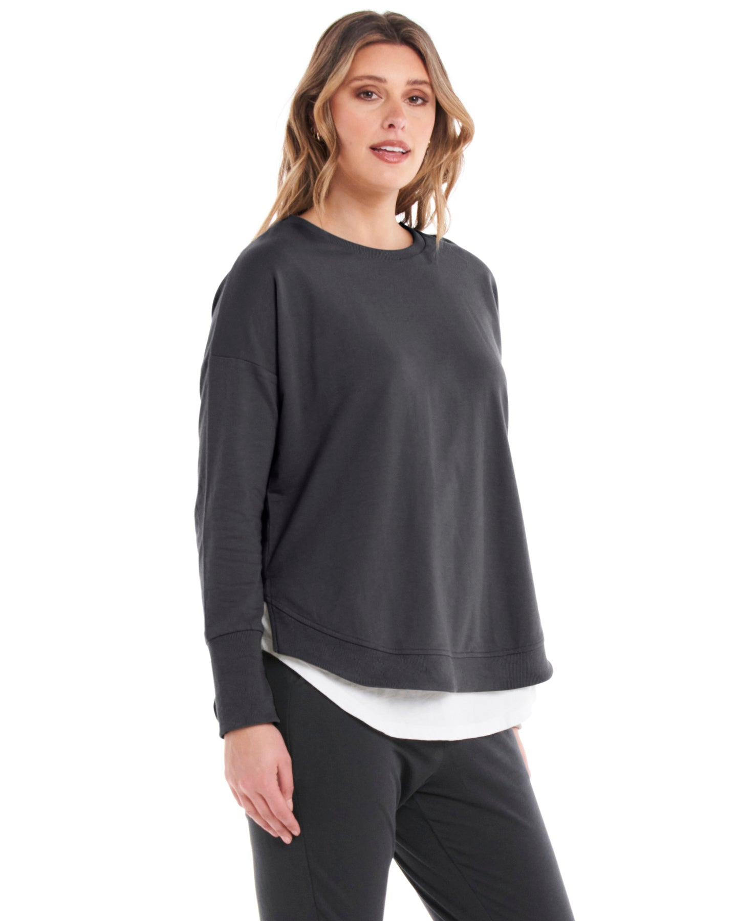 Lucy French Terry Sweat - Gunmetal