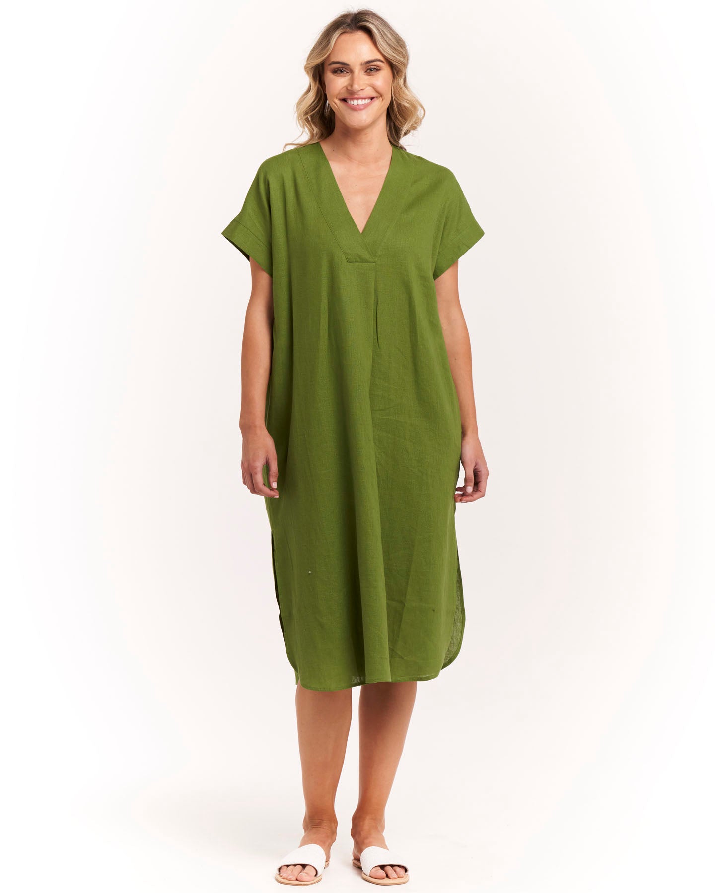 Roma Linen Dress - Lemongrass