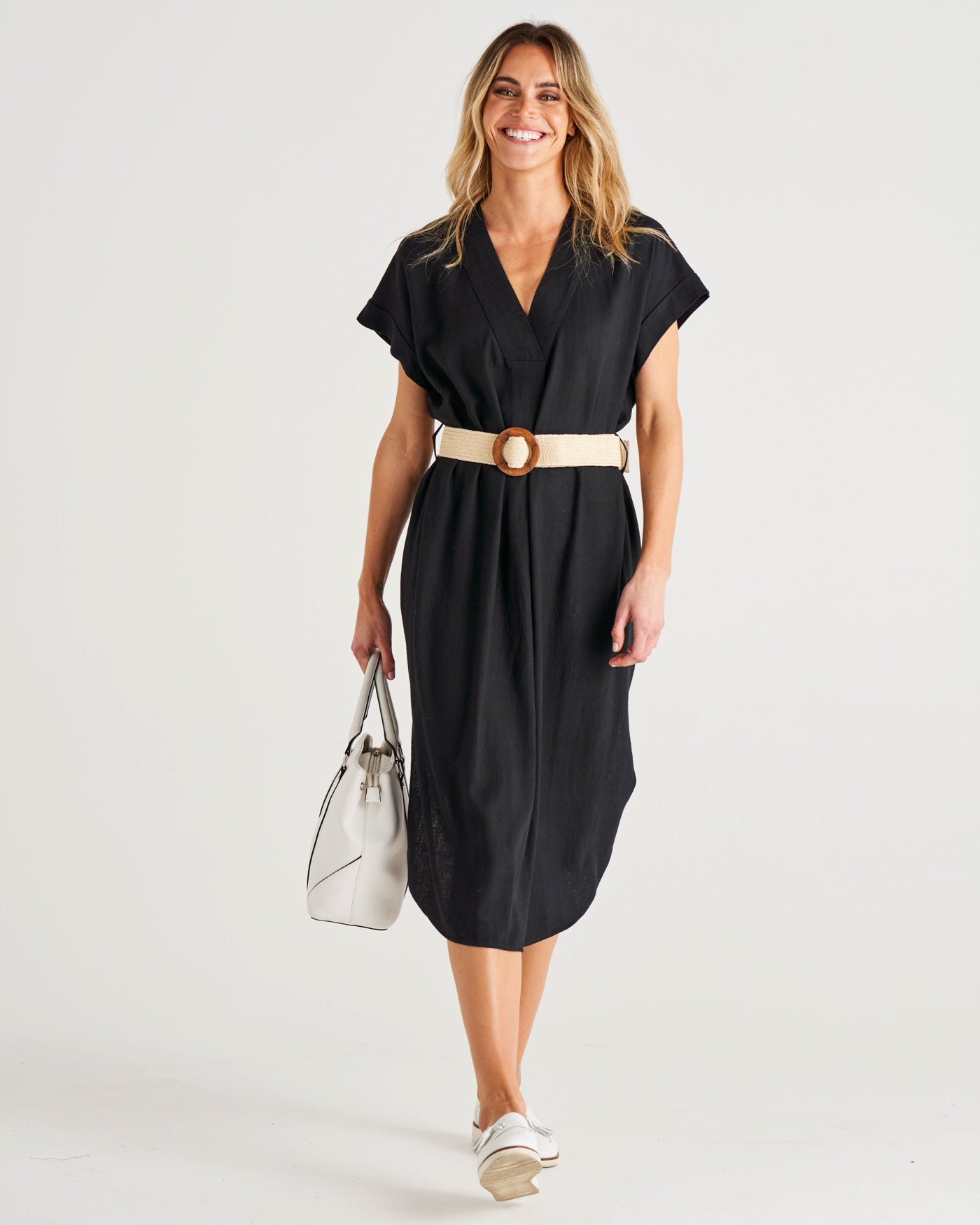Roma Linen Dress - Black