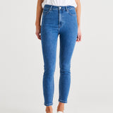 Betty Essential Mid-High Rise Skinny Stretchy Jeans - Vintage Blue