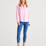Jackie Relaxed Fit Cotton Button Up Shirt - Blush Pink