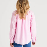Jackie Relaxed Fit Cotton Button Up Shirt - Blush Pink