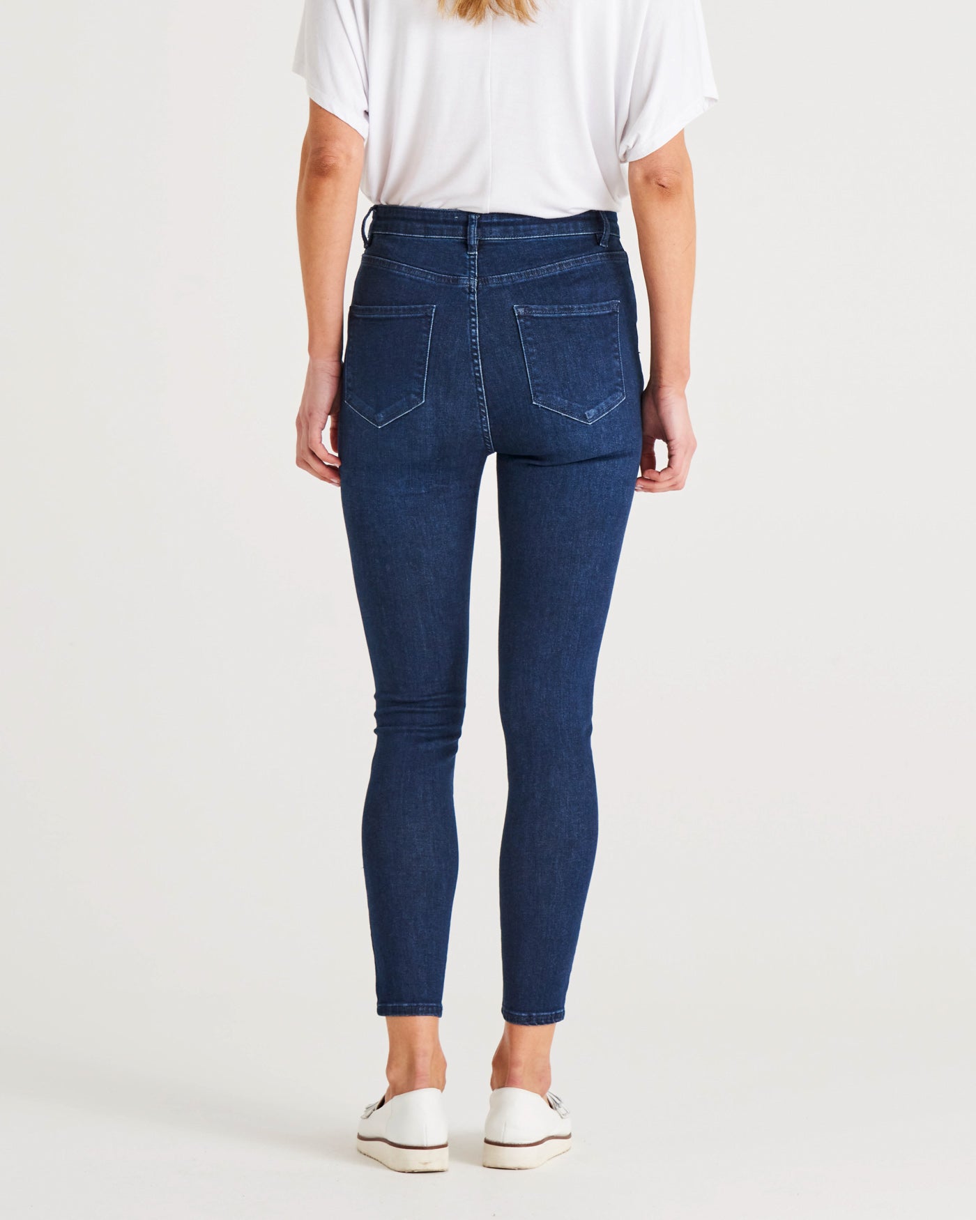 Betty Essential Mid-High Rise Skinny Stretchy Jeans - Indigo Blue