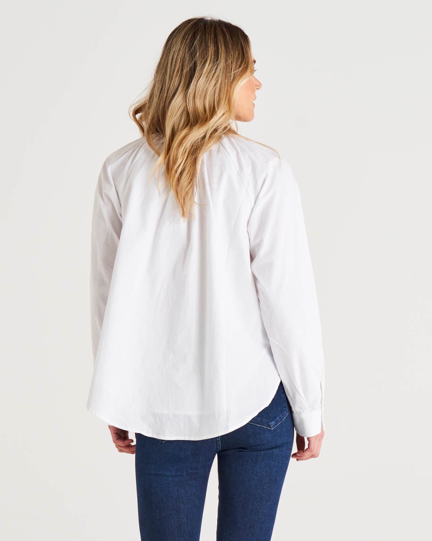 Jackie Relaxed Fit Cotton Button Up Shirt - White
