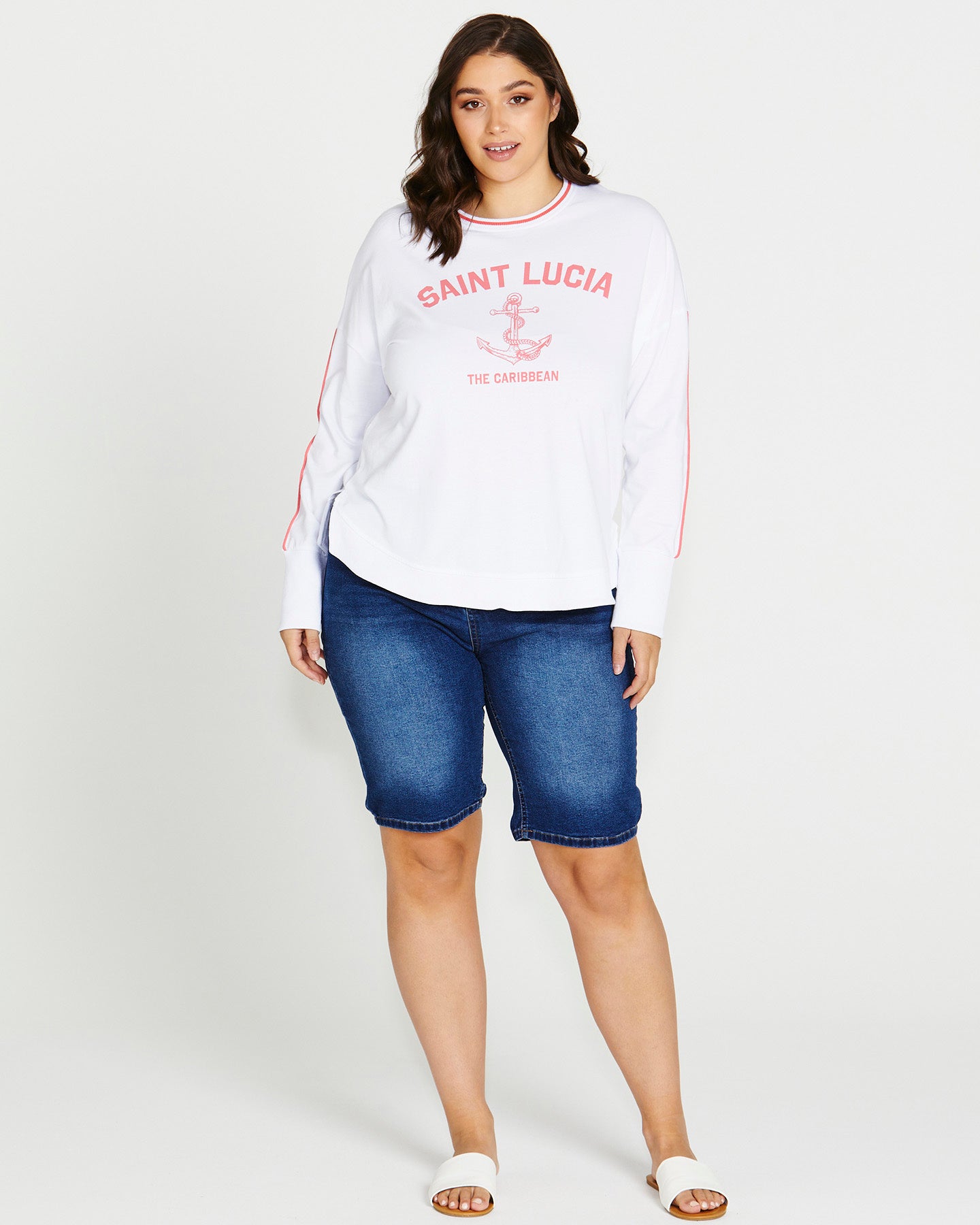 Lucy Crew Neck French Terry Cotton Sweat - Saint Lucia Print