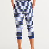 Tasha Crop Jogger - Ocean Stripe