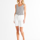 Bonnie Bermuda Denim Longer Length Shorts - White