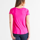 Holland Stretchy Scoop Neck Basic Tee - Raspberry