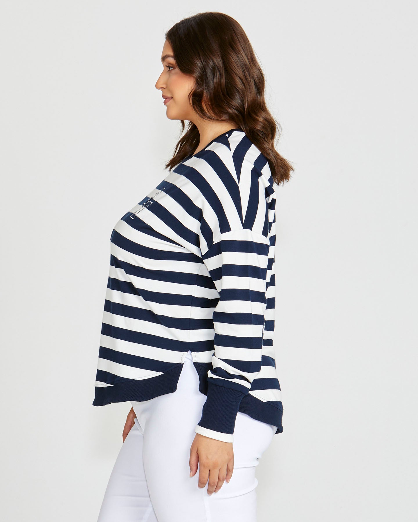 Lucy French Terry Sweat - Nautical Stripe