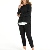 Dolly Round Neck Relaxed Basic Sweater - Black