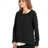 Dolly Round Neck Relaxed Basic Sweater - Black