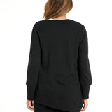 Dolly Round Neck Relaxed Basic Sweater - Black