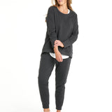 Dolly Round Neck Relaxed Basic Sweater - Gunmetal