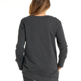 Dolly Round Neck Relaxed Basic Sweater - Gunmetal
