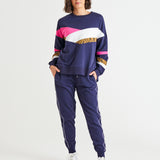 Addie Mid-High Rise Tapered Cuff Hem Jogger - Blue